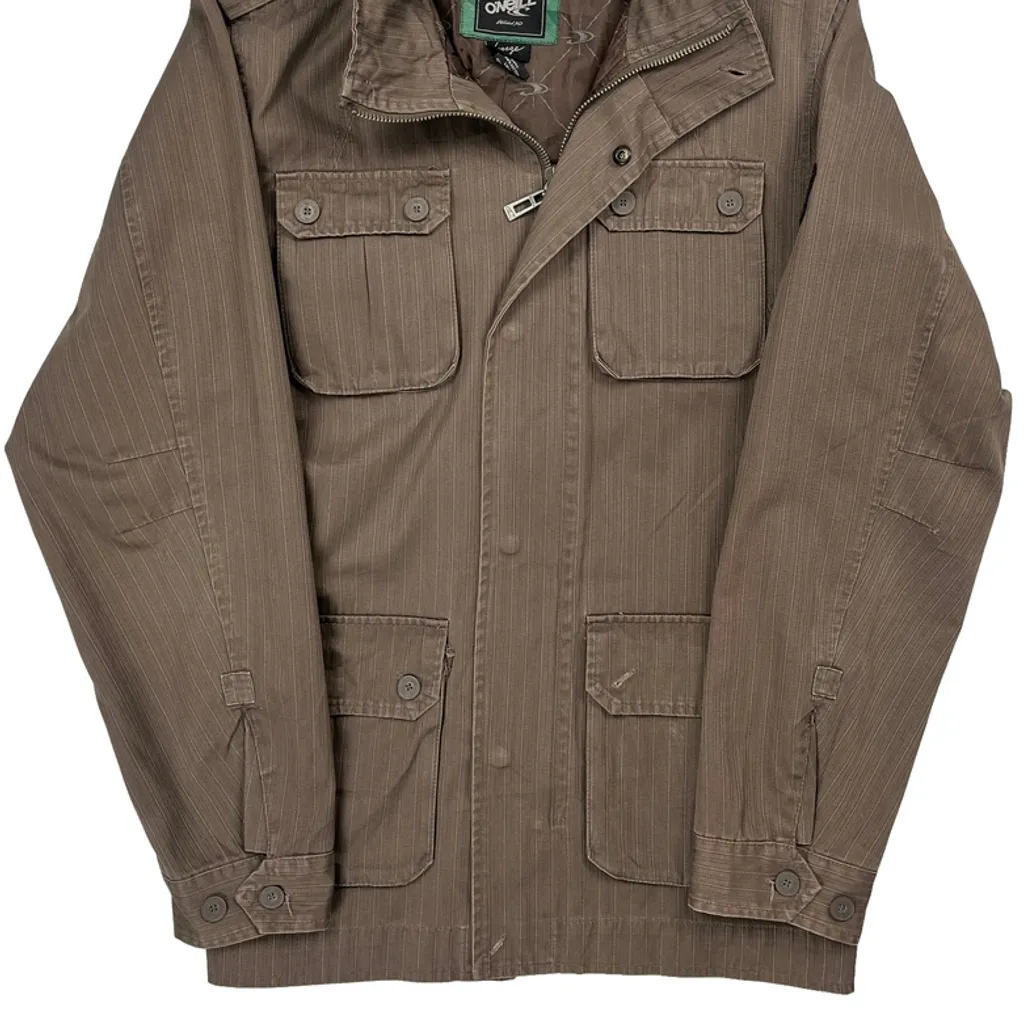 O''Neill Pinstripe Jacket - Large Brown Cotton - Image 5