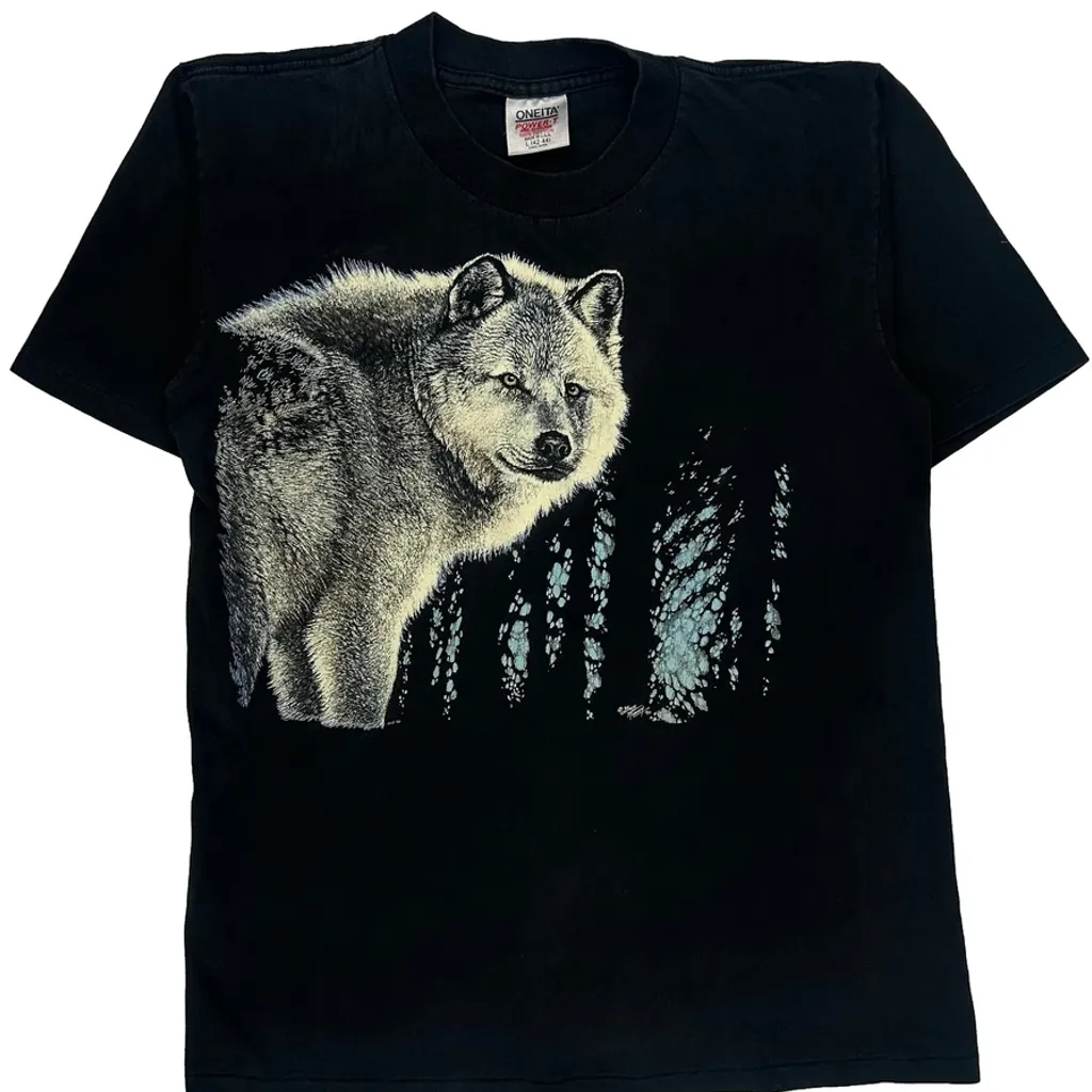 Oneita Single Stitch T-Shirt - Large Black Cotton - Image 4