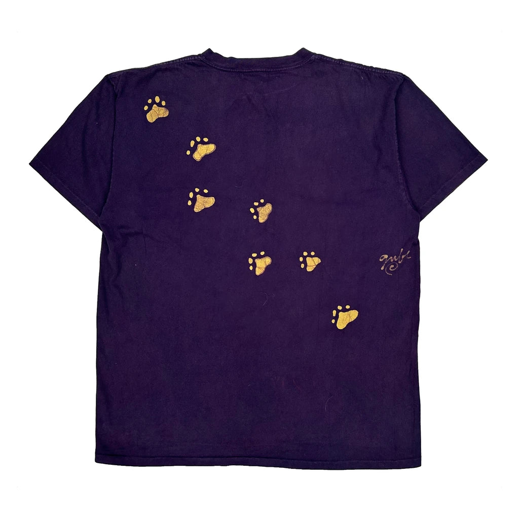 Oneita Single Stitch T-Shirt - XL Purple Cotton - Image 2