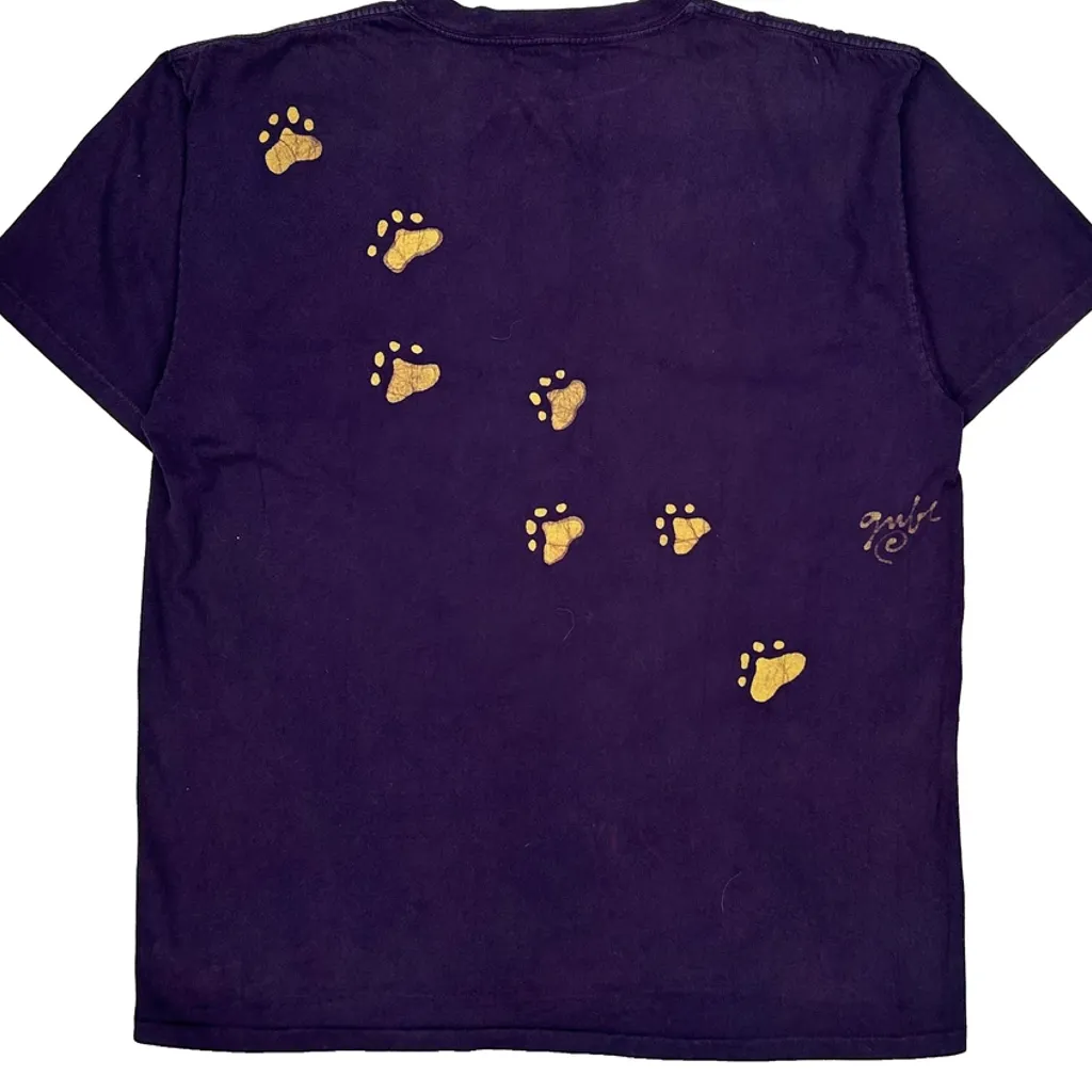 Oneita Single Stitch T-Shirt - XL Purple Cotton - Image 7