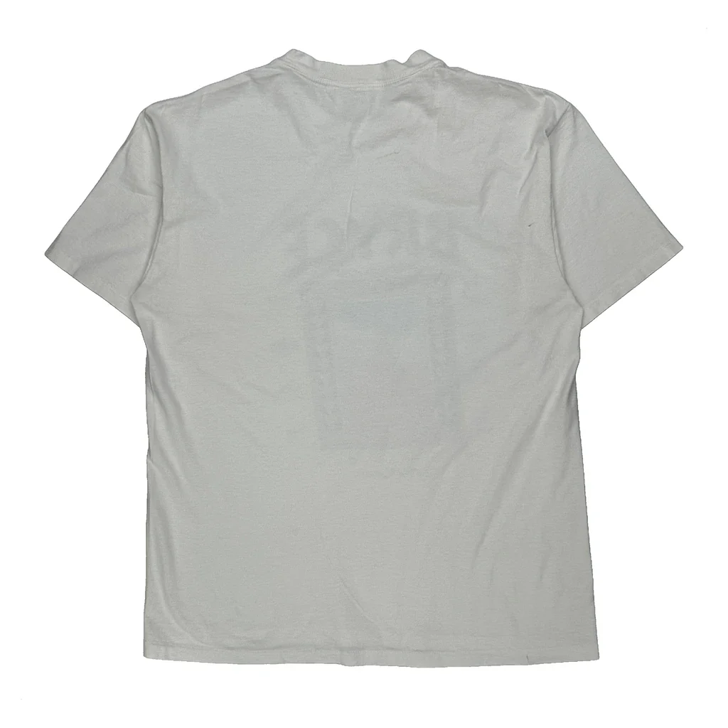Oneita Graphic T-Shirt - Large White Cotton - Image 2