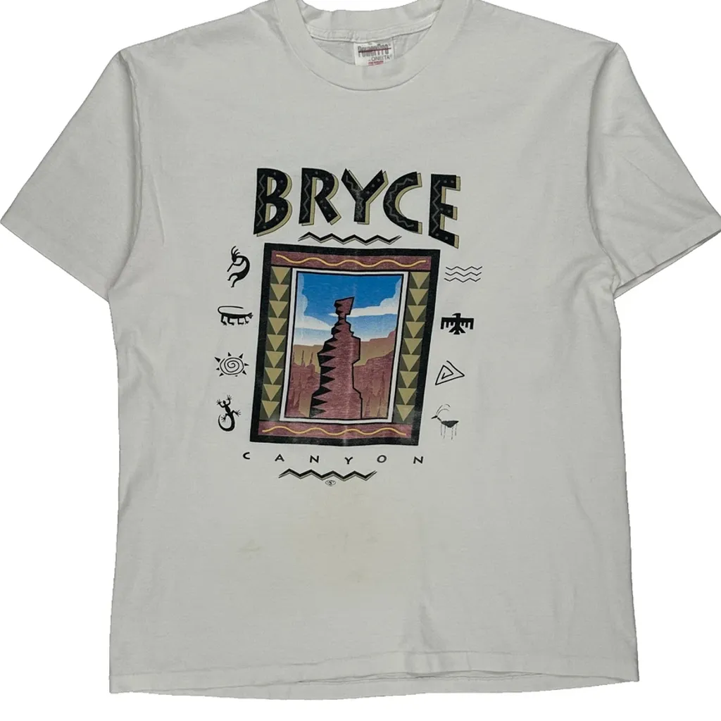 Oneita Graphic T-Shirt - Large White Cotton - Image 5