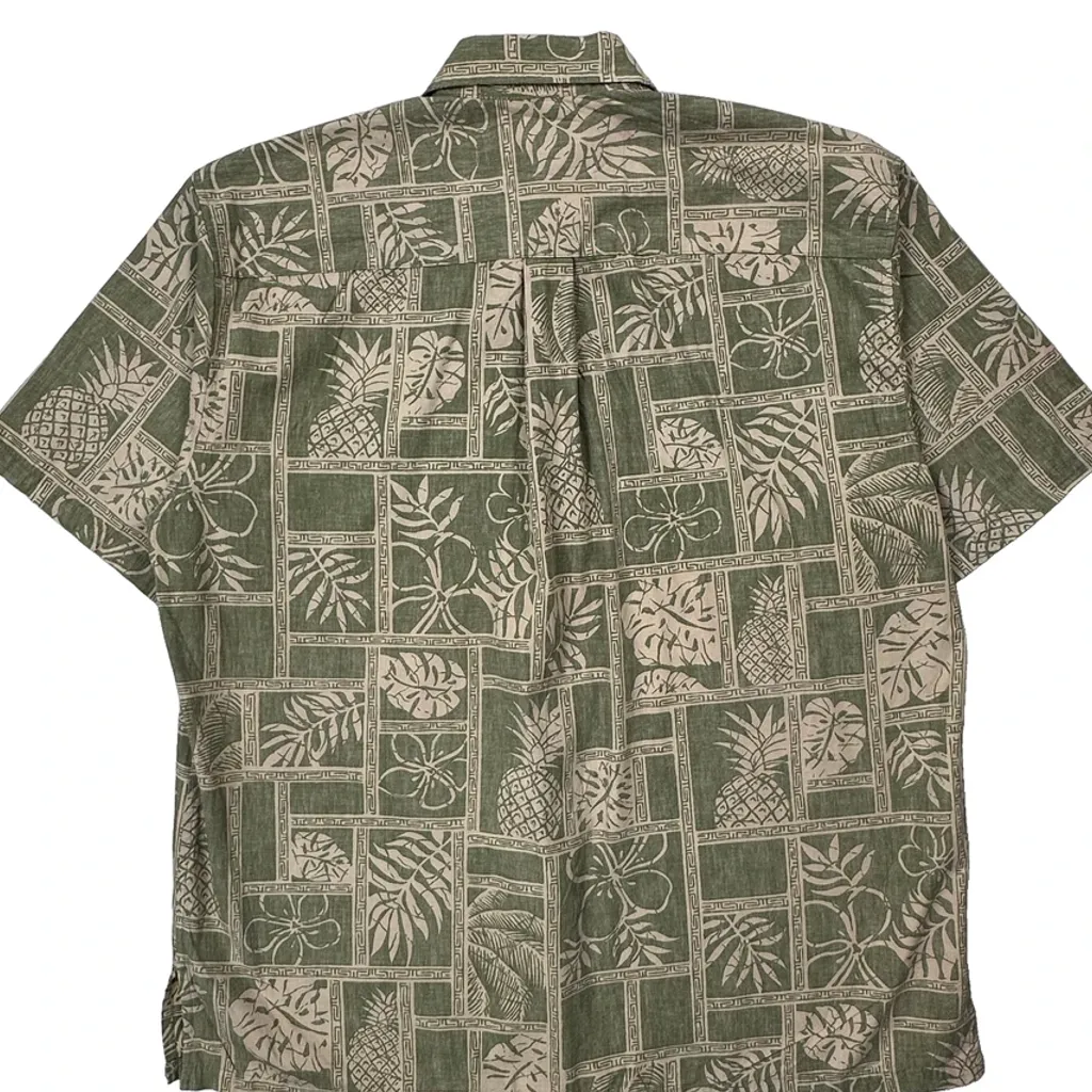 Ono Floral Hawaiian Shirt - Large Green Cotton - Image 7