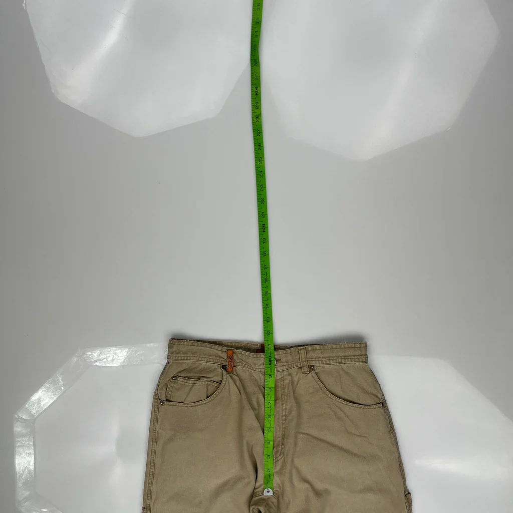 Oobe Double Knee Carpenter Trousers - 29W 30L Beige Cotton - Image 4