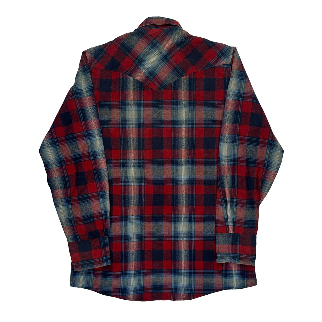 Open Range Checked Flannel Shirt - Small Red Cotton - Image 2