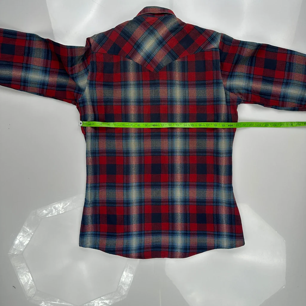 Open Range Checked Flannel Shirt - Small Red Cotton - Image 3