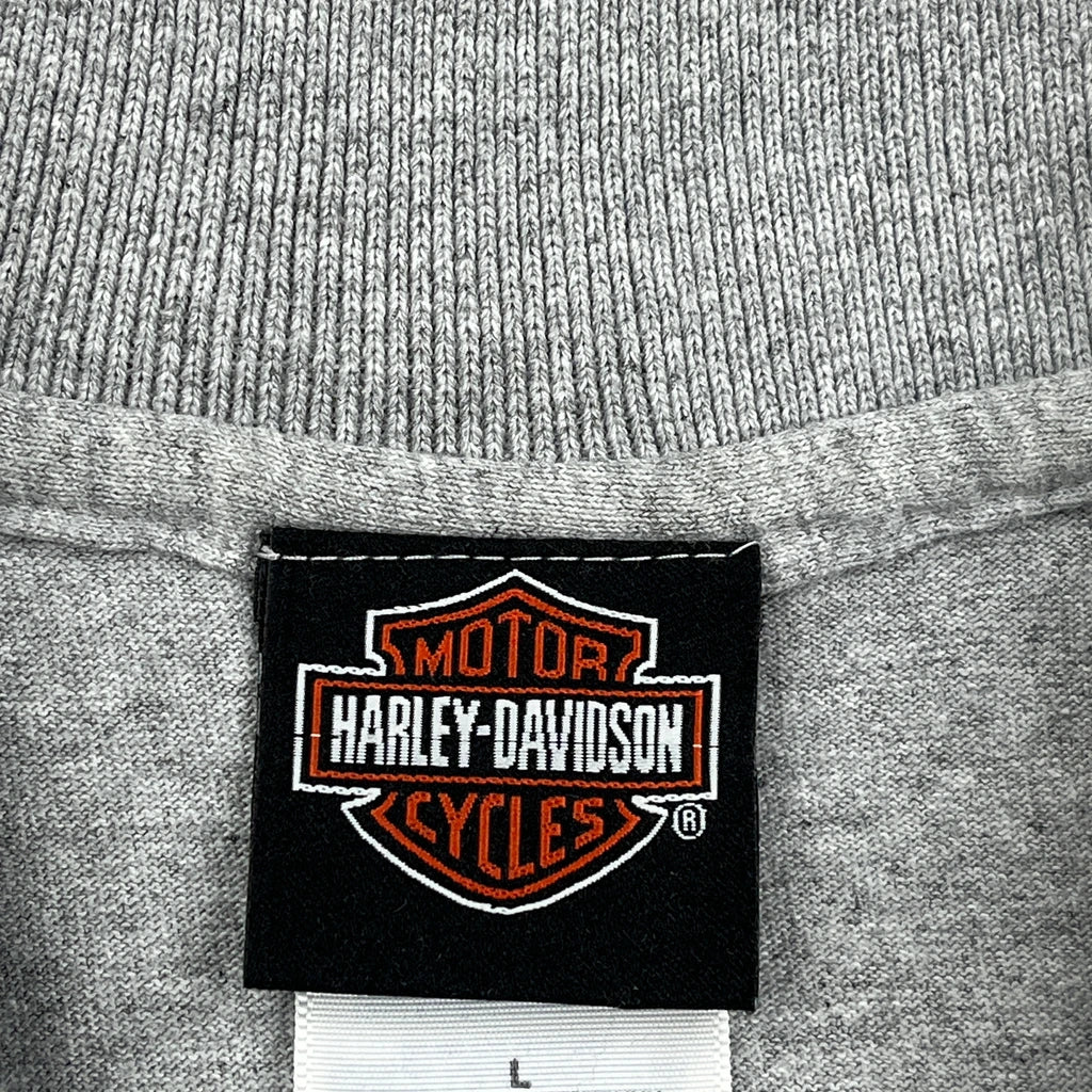 Open Road Tour Harley Davidson Polo Shirt - Large Grey Cotton Blend - Image 3