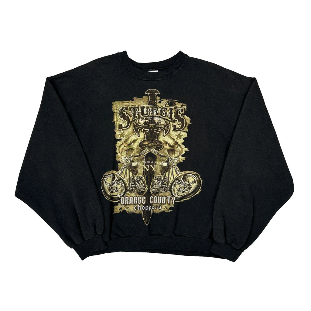 Orange County Choppers Jerzees Graphic Sweatshirt - Large Black Cotton Blend