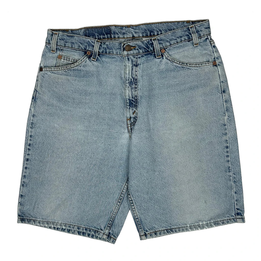 Orange Tab Levis 550 Baggy Denim Shorts - 35W 9L Light Wash Denim - Image 2