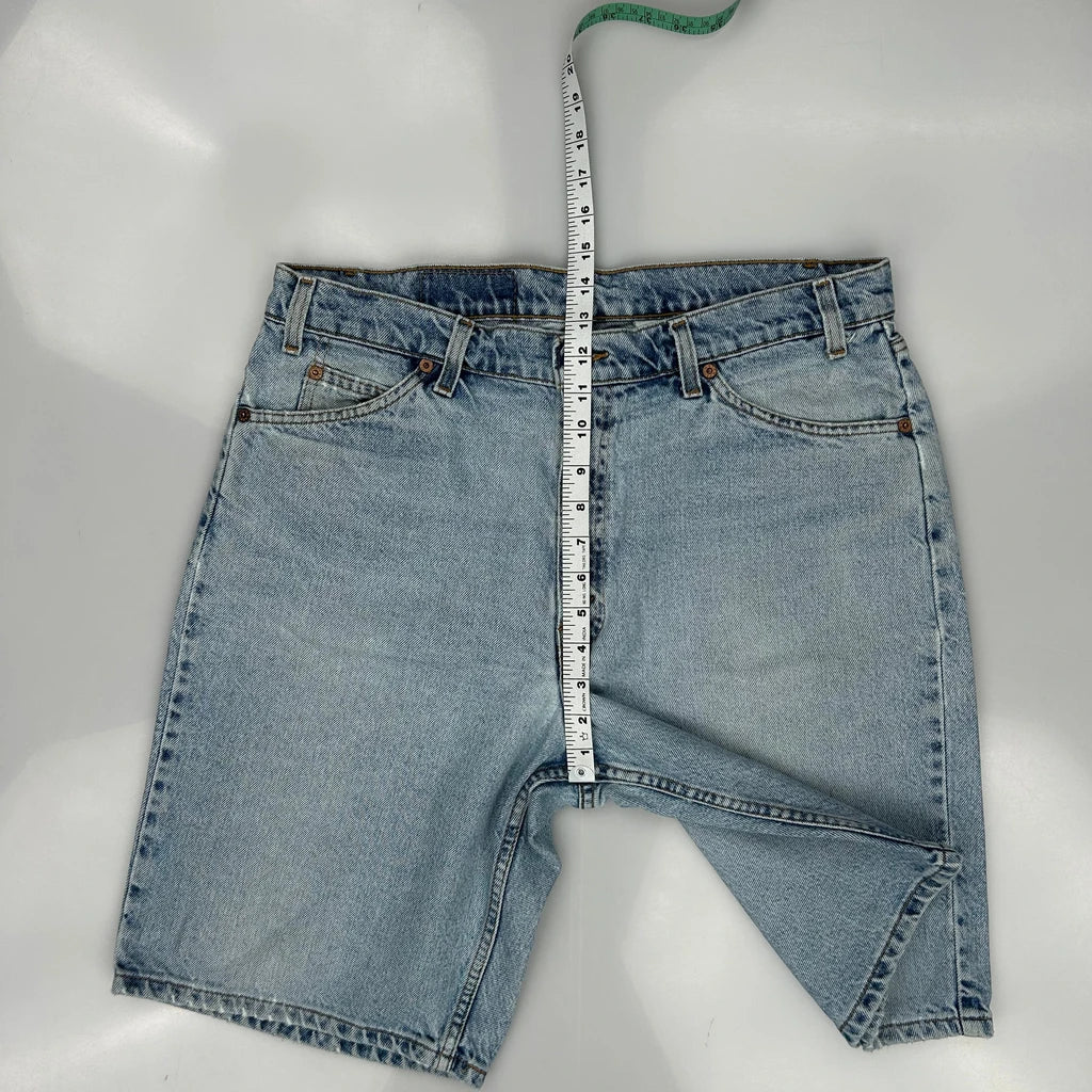 Orange Tab Levis 550 Baggy Denim Shorts - 35W 9L Light Wash Denim - Image 4