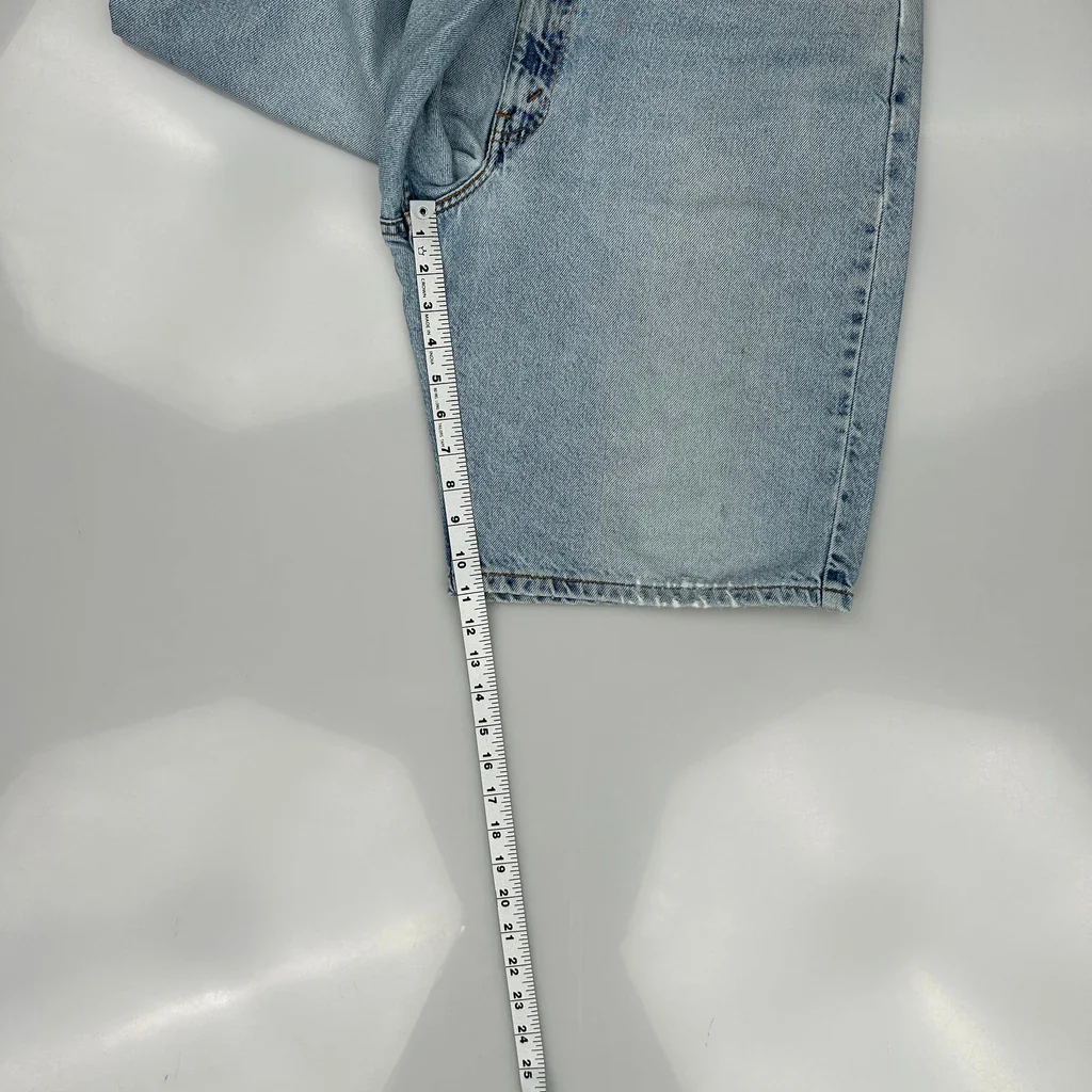 Orange Tab Levis 550 Baggy Denim Shorts - 35W 9L Light Wash Denim - Image 5