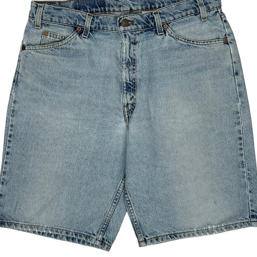 Orange Tab Levis 550 Baggy Denim Shorts - 35W 9L Light Wash Denim - Image 8