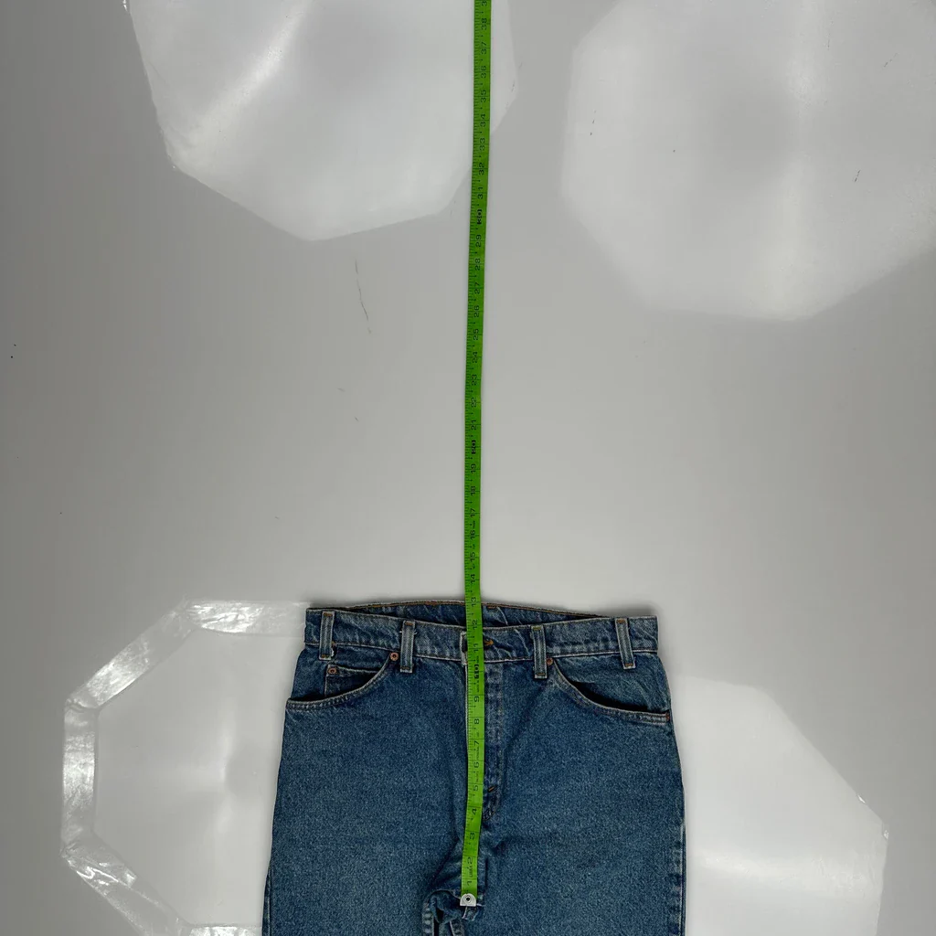Orange Tabs Levis Cropped Jeans - 31W 25L Blue Denim - Image 4