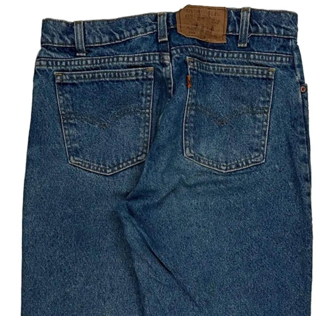 Orange Tabs Levis Cropped Jeans - 31W 25L Blue Denim - Image 7