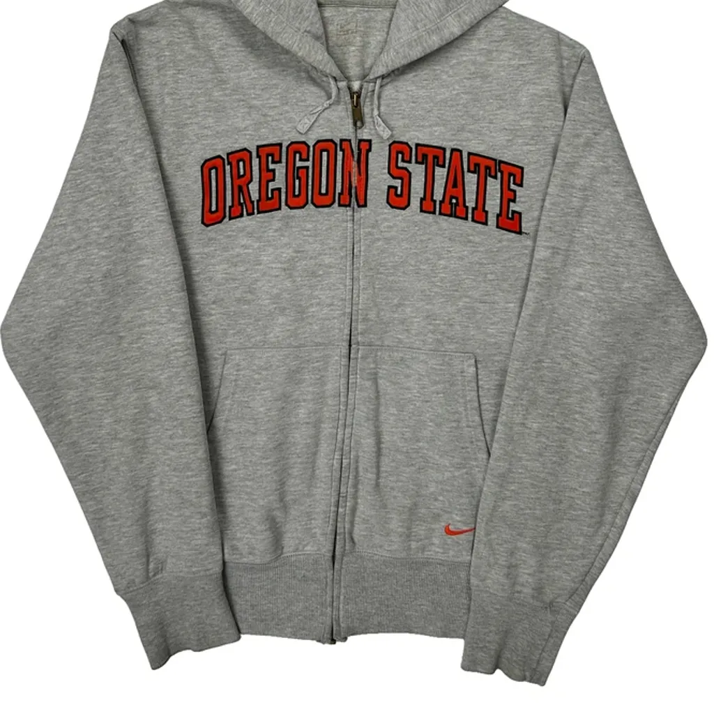 Oregon State Nike College Hoodie - Medium Grey Cotton - Image 5
