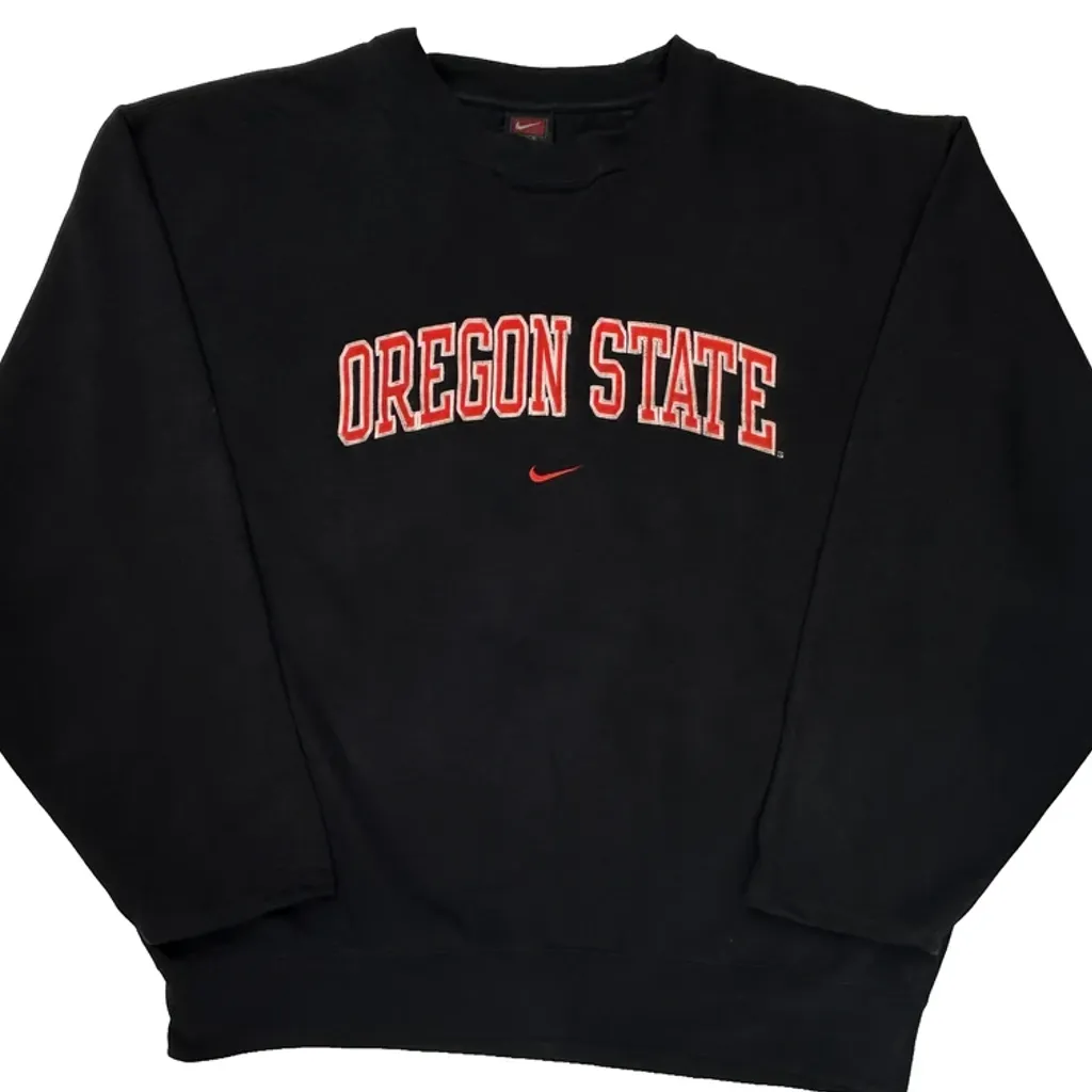 Oregon State Nike College Sweatshirt - Large Black Cotton - Image 4