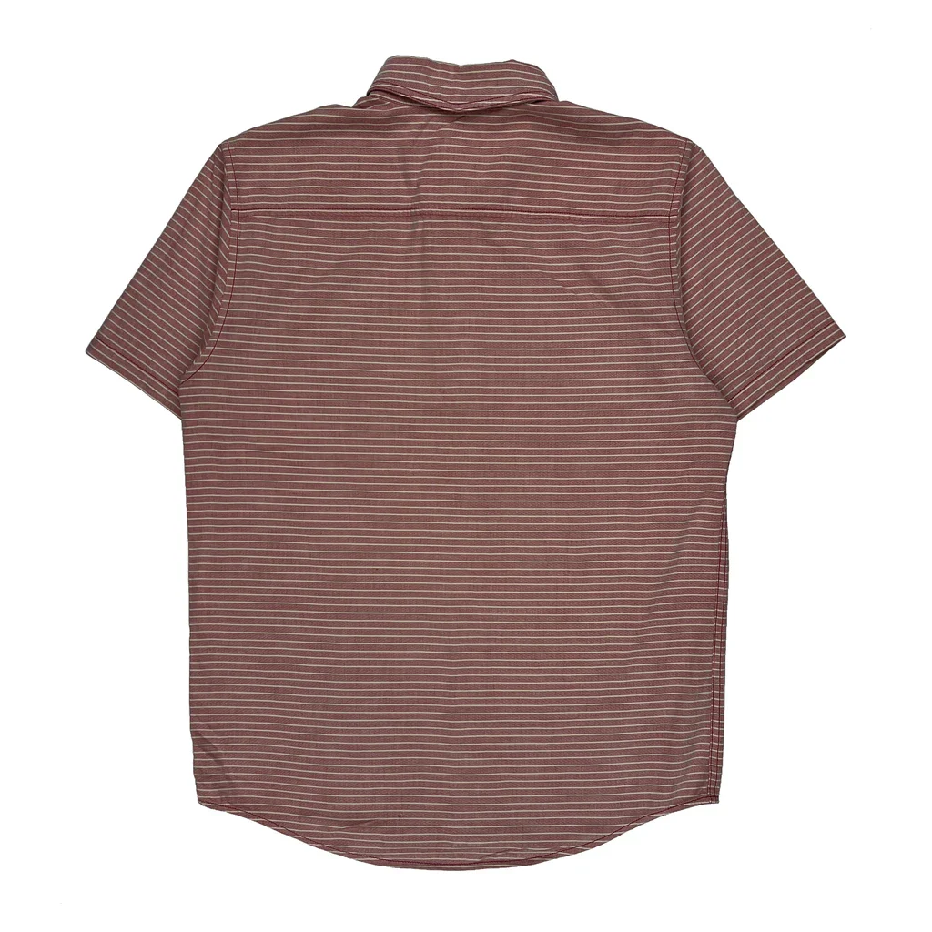 Organic Cotton Patagonia Striped Short Sleeve Shirt - Medium Red Cotton - Image 2