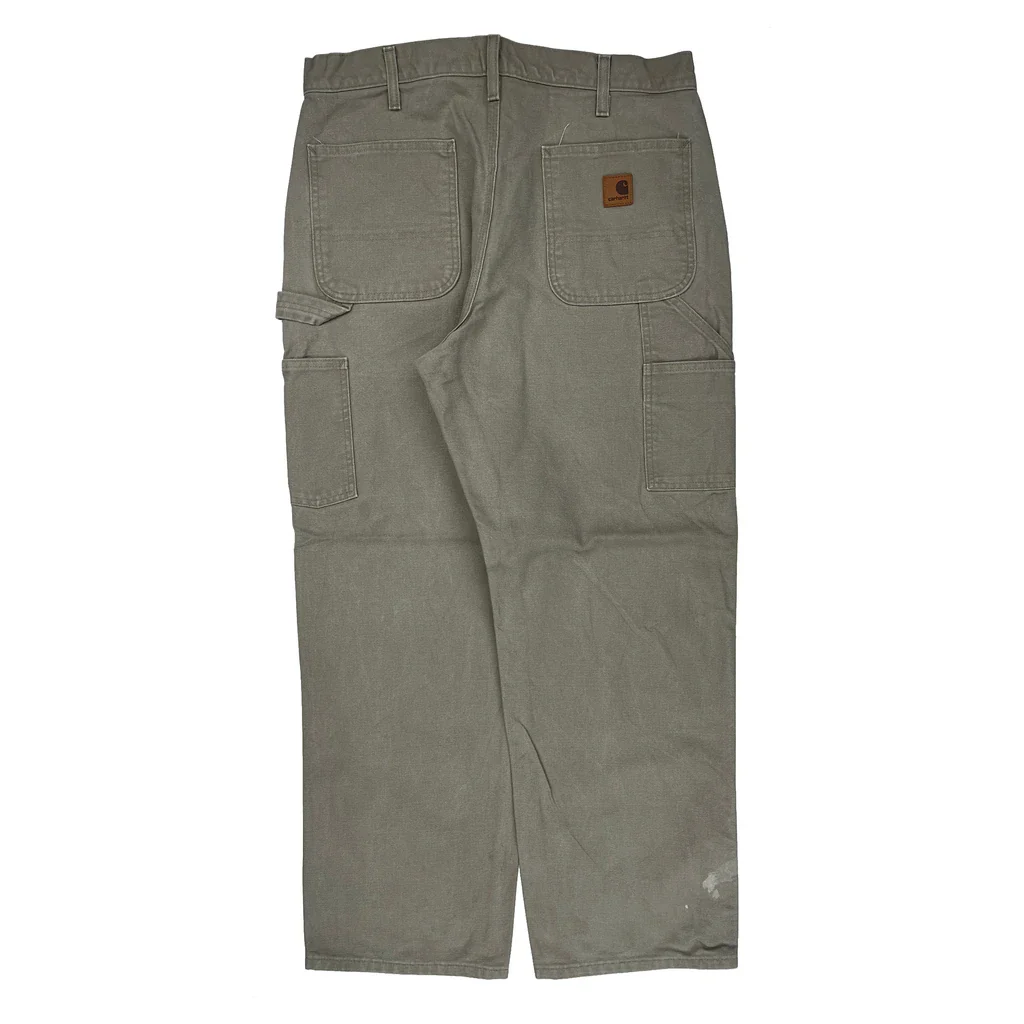 Original Dungarees Fit Carhartt B11 Des Carpenter Pants - 34W 30L Gray Cotton