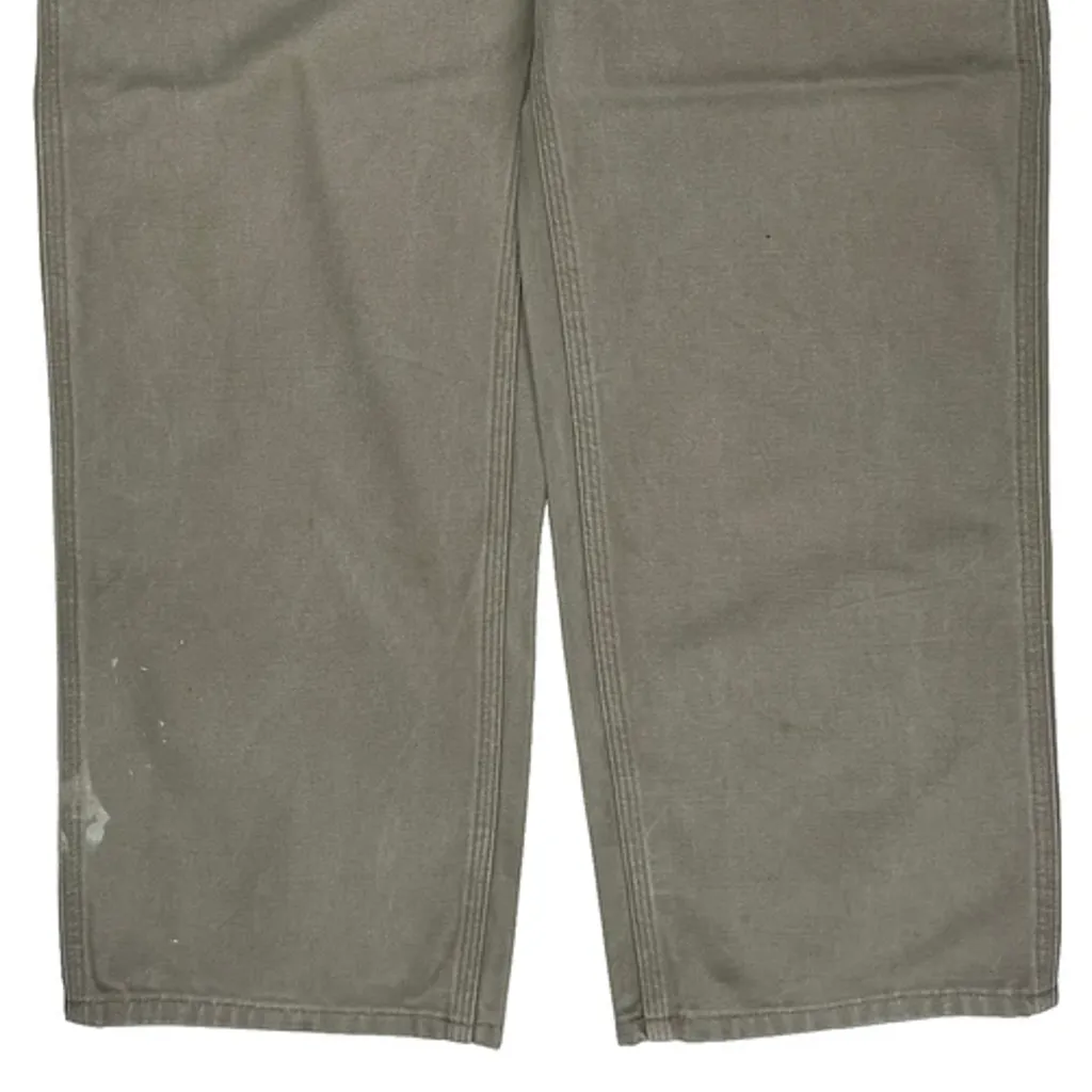 Original Dungarees Fit Carhartt B11 Des Carpenter Pants - 34W 30L Gray Cotton - Image 10
