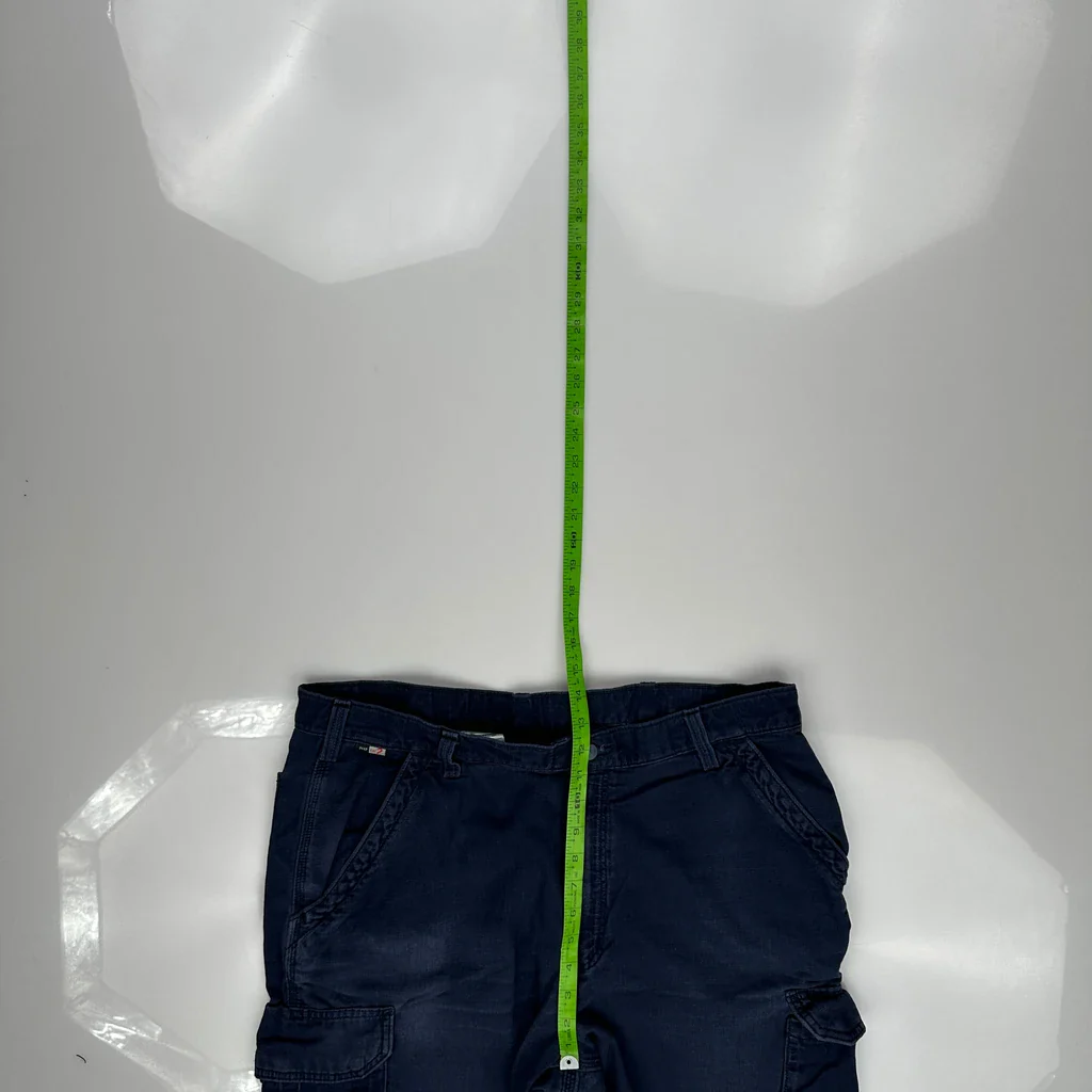 Original Fit Carhartt Cargo Trousers - 38W 32L Blue Cotton - Image 4