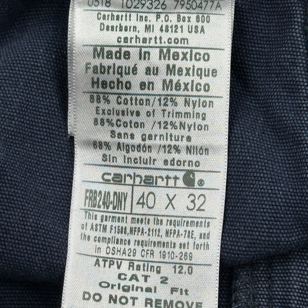 Original Fit Carhartt Cargo Trousers - 38W 32L Blue Cotton - Image 6