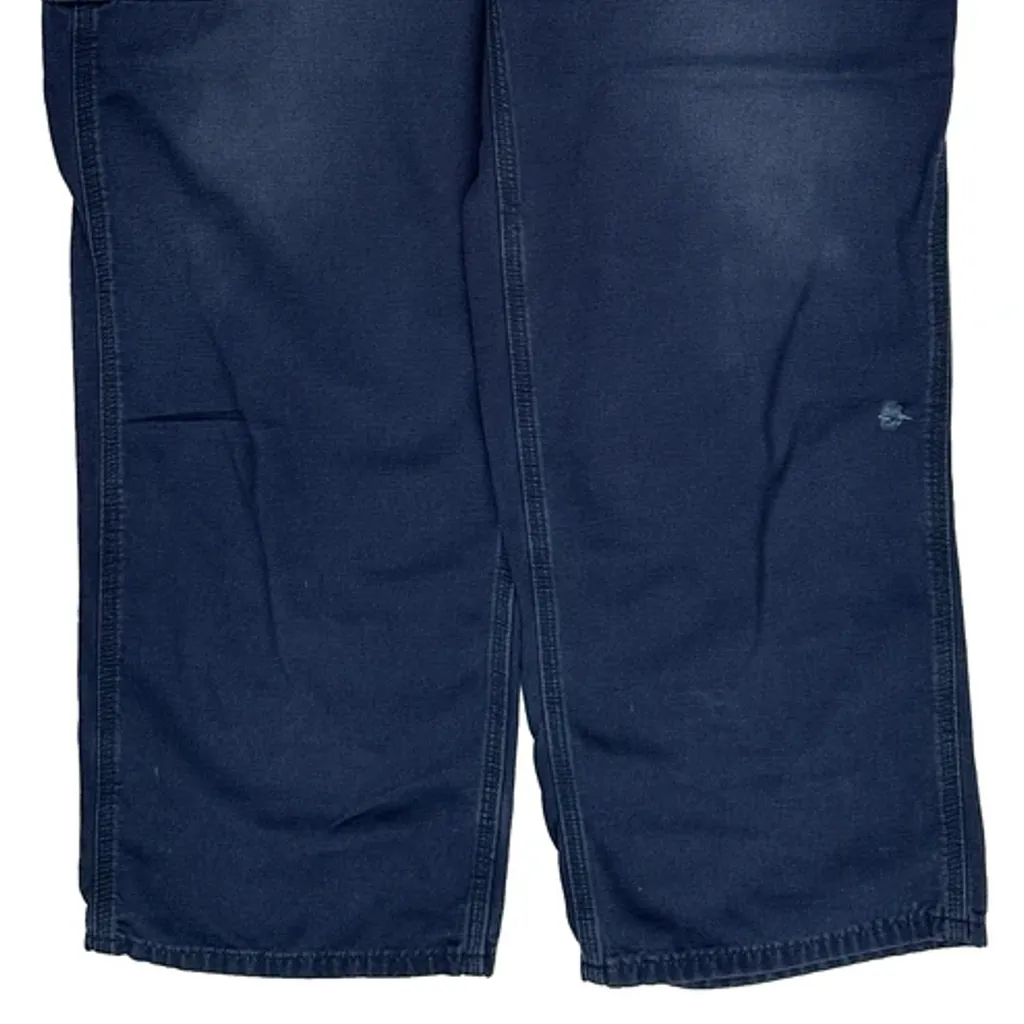 Original Fit Carhartt Cargo Trousers - 38W 32L Blue Cotton - Image 9
