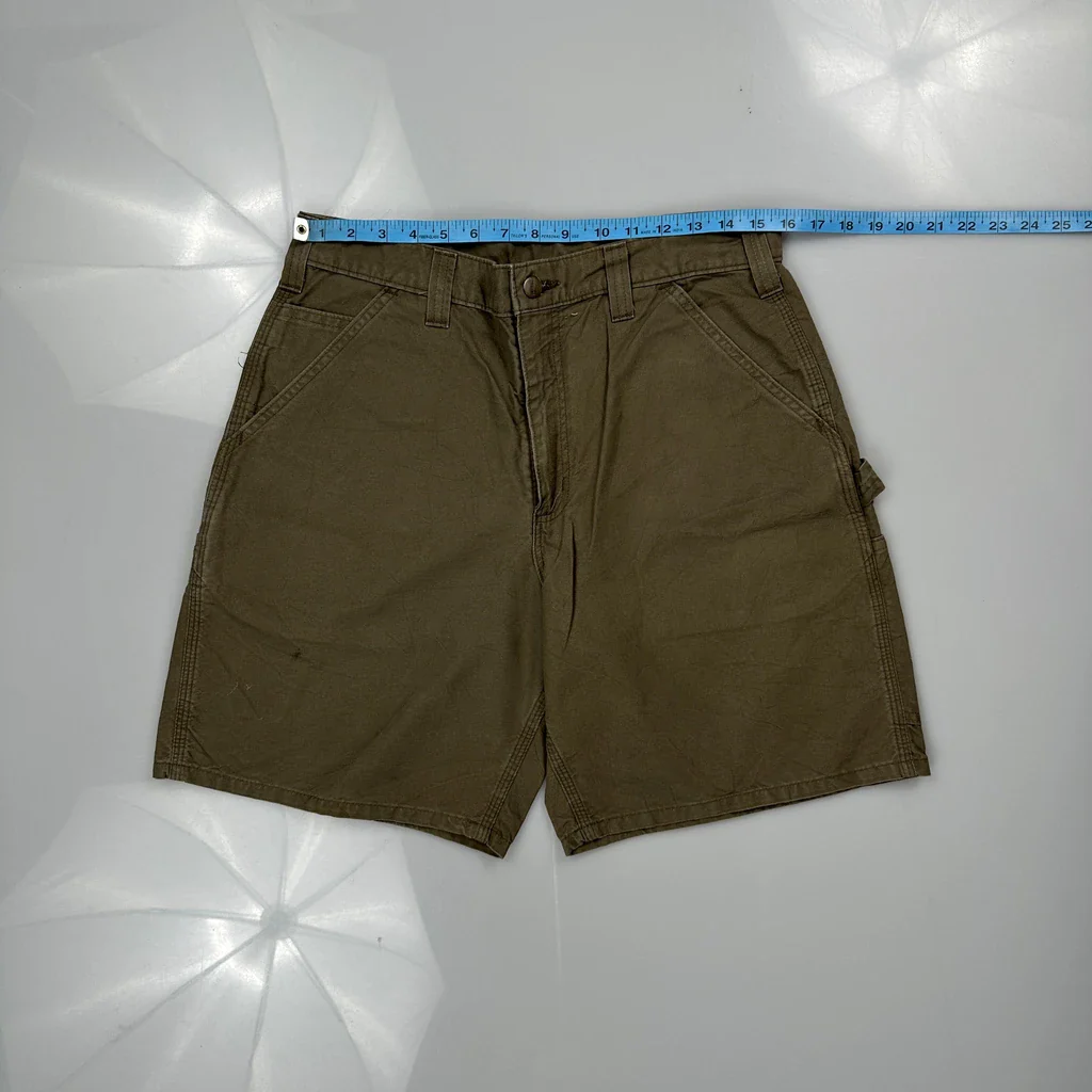 Original Fit Carhartt Carpenter Shorts - 31W 10L Brown Cotton - Image 3