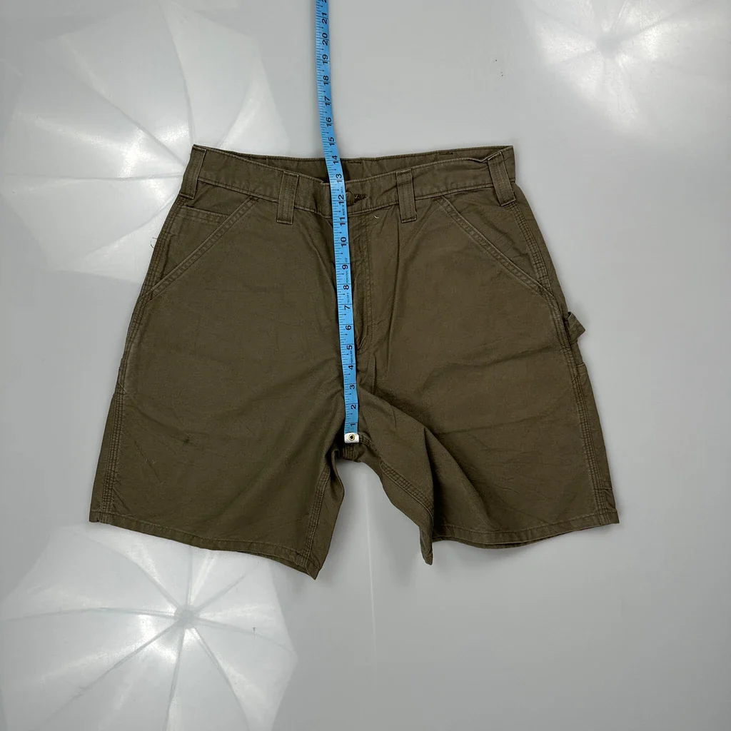 Original Fit Carhartt Carpenter Shorts - 31W 10L Brown Cotton - Image 4