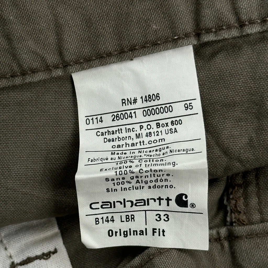 Original Fit Carhartt Carpenter Shorts - 31W 10L Brown Cotton - Image 6