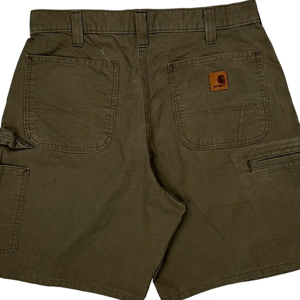 Original Fit Carhartt Carpenter Shorts - 31W 10L Brown Cotton - Image 8