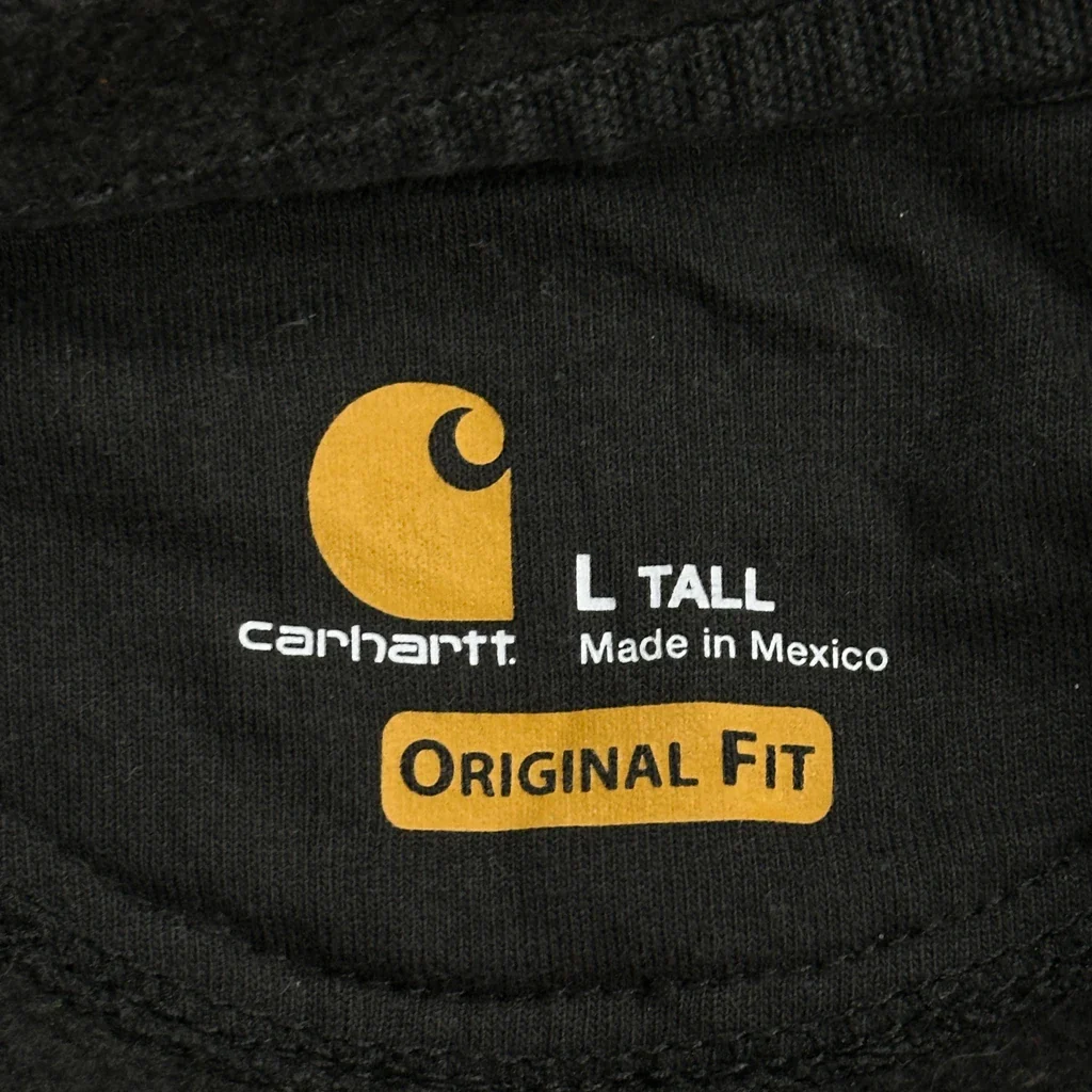 Original Fit Carhartt Tall Hoodie - Large Black Cotton - Image 3