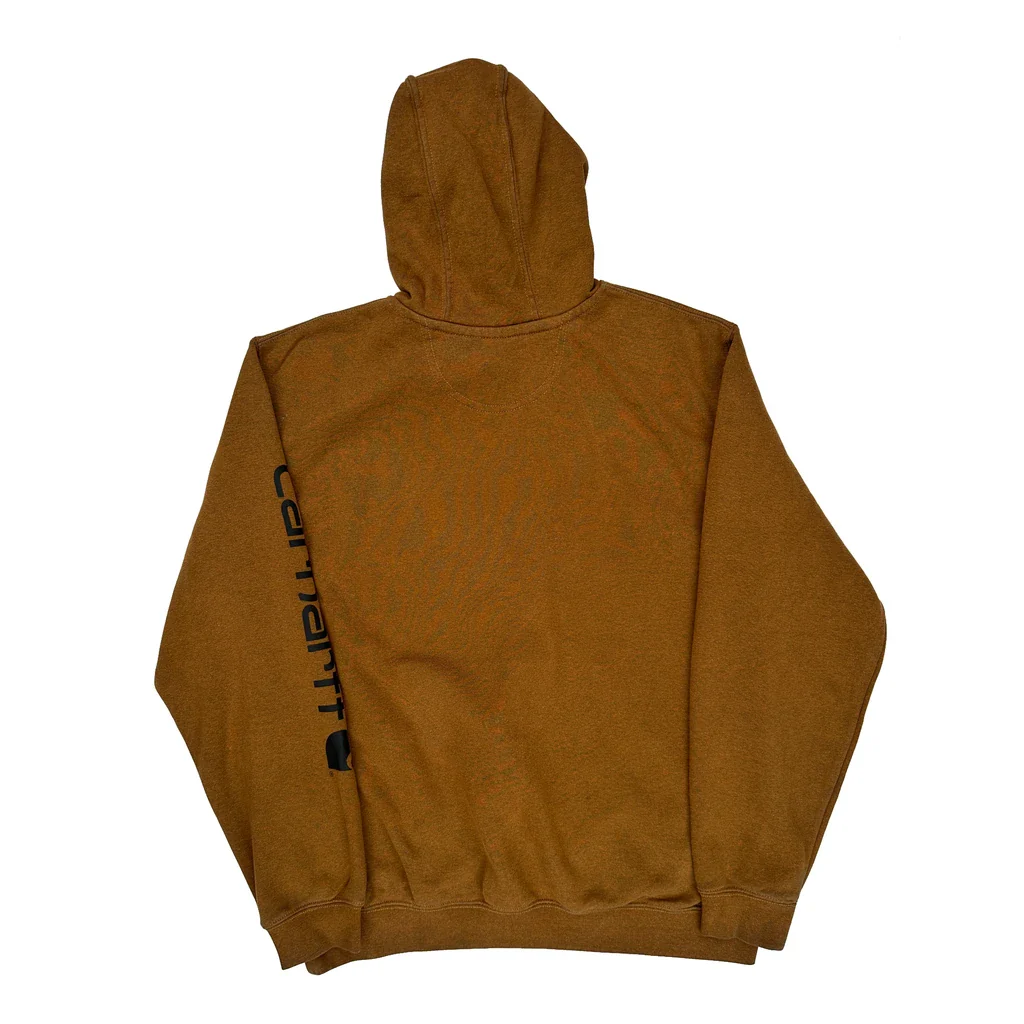 Original Fit Carhartt Hoodie - Large Brown Cotton Blend - Image 2