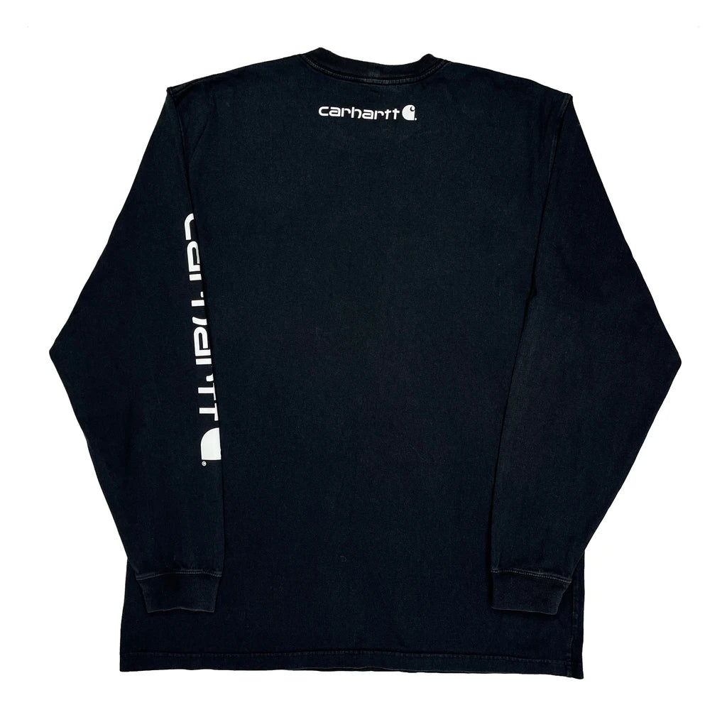 Original Fit Carhartt Tall Long Sleeve T-Shirt - XL Black Cotton - Image 2