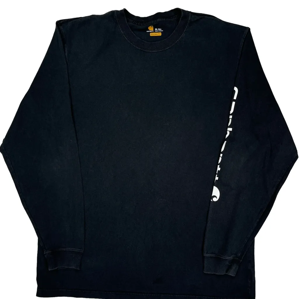 Original Fit Carhartt Tall Long Sleeve T-Shirt - XL Black Cotton - Image 5