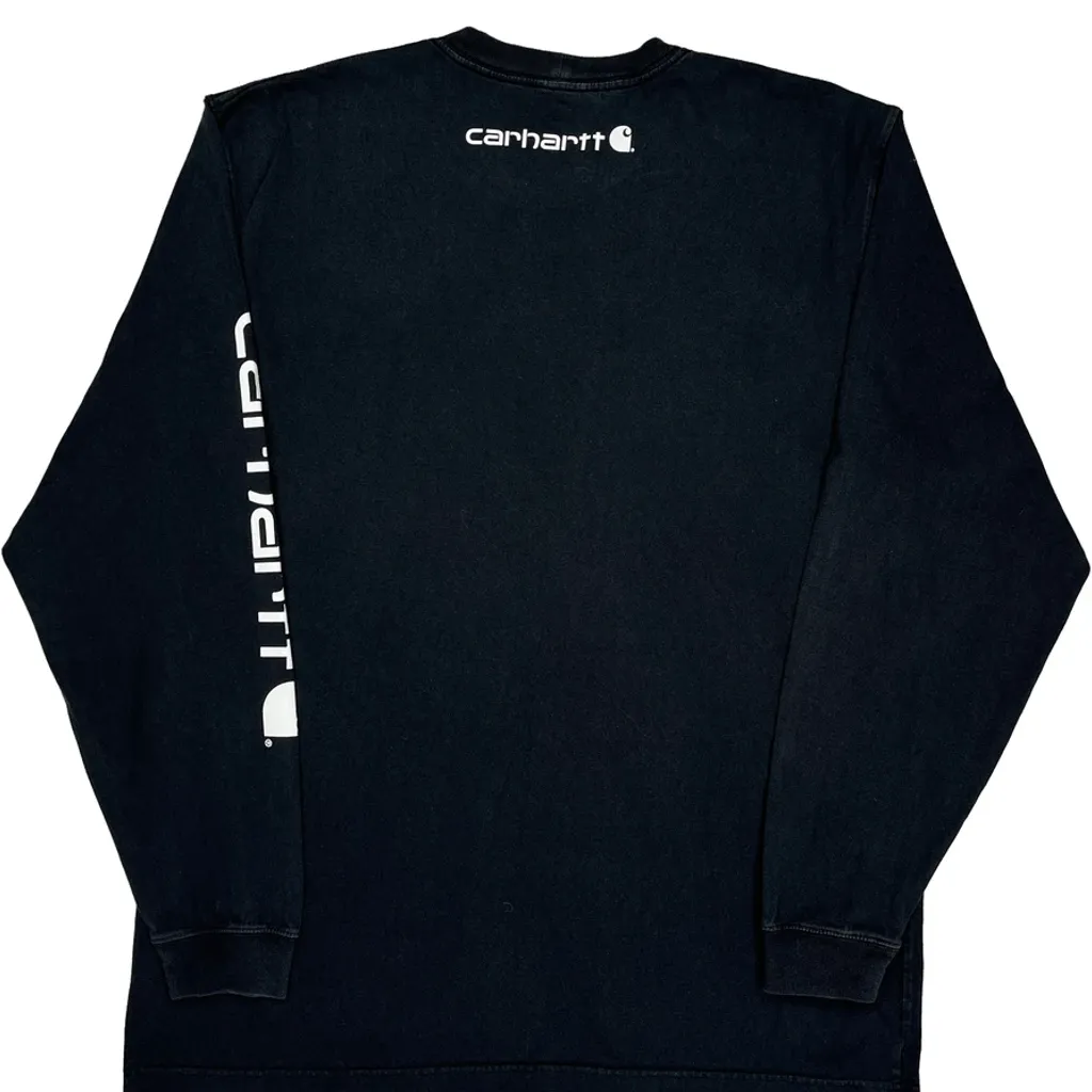 Original Fit Carhartt Tall Long Sleeve T-Shirt - XL Black Cotton - Image 7