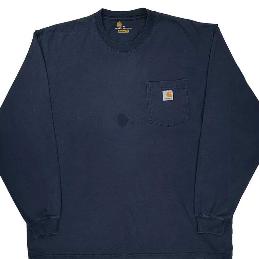 Original Fit Carhartt Long Sleeve T-Shirt - XL Navy Cotton - Image 5