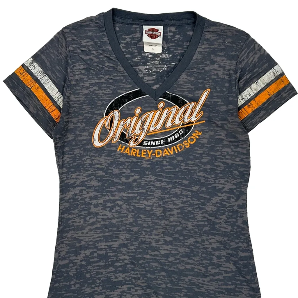 Original Since 1903 Harley Davidson Graphic T-Shirt - Large Grey Cotton - Image 5