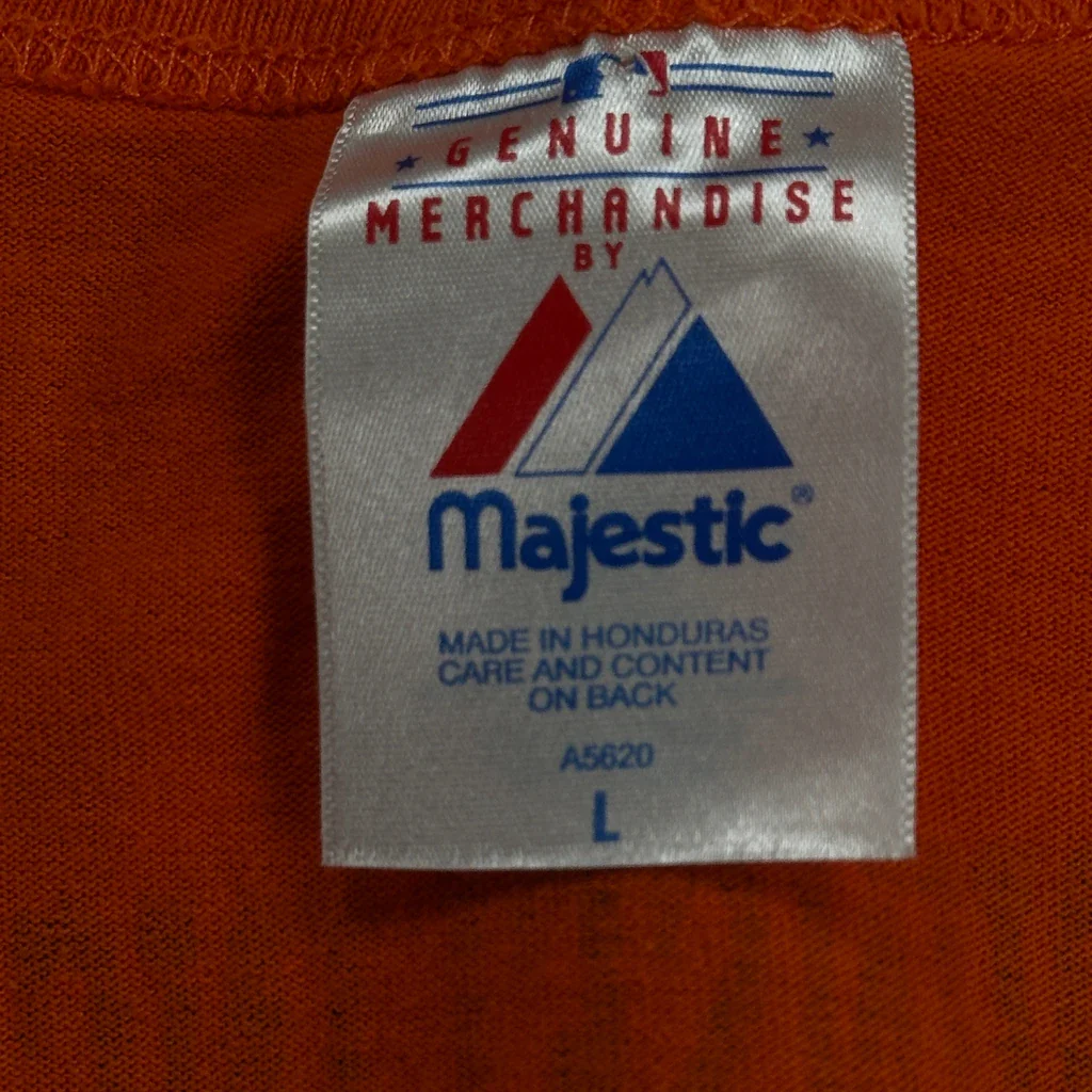 Orioles Majestic Mlb T-Shirt - Large Orange Cotton - Image 3