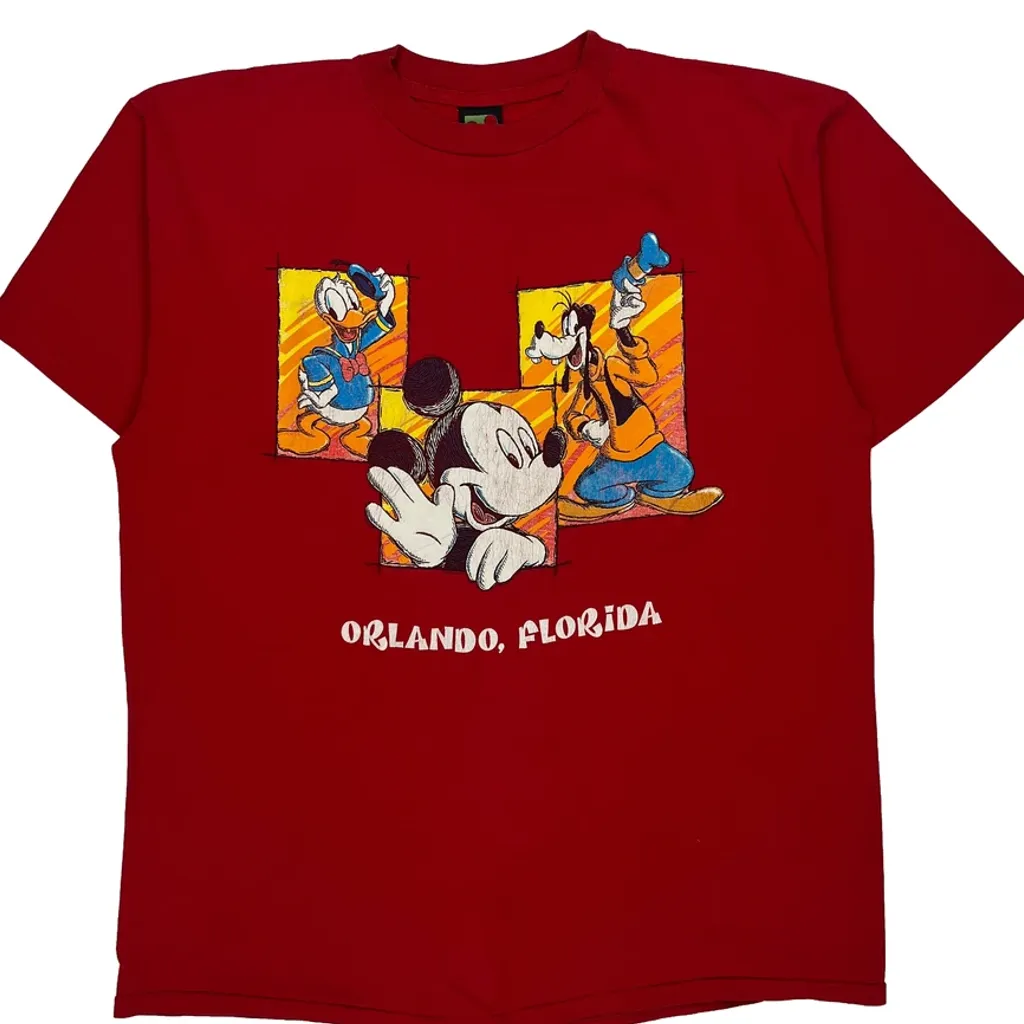 Orlando, Florida Mickey Unlimited Cartoon T-Shirt - XL Red Cotton - Image 4