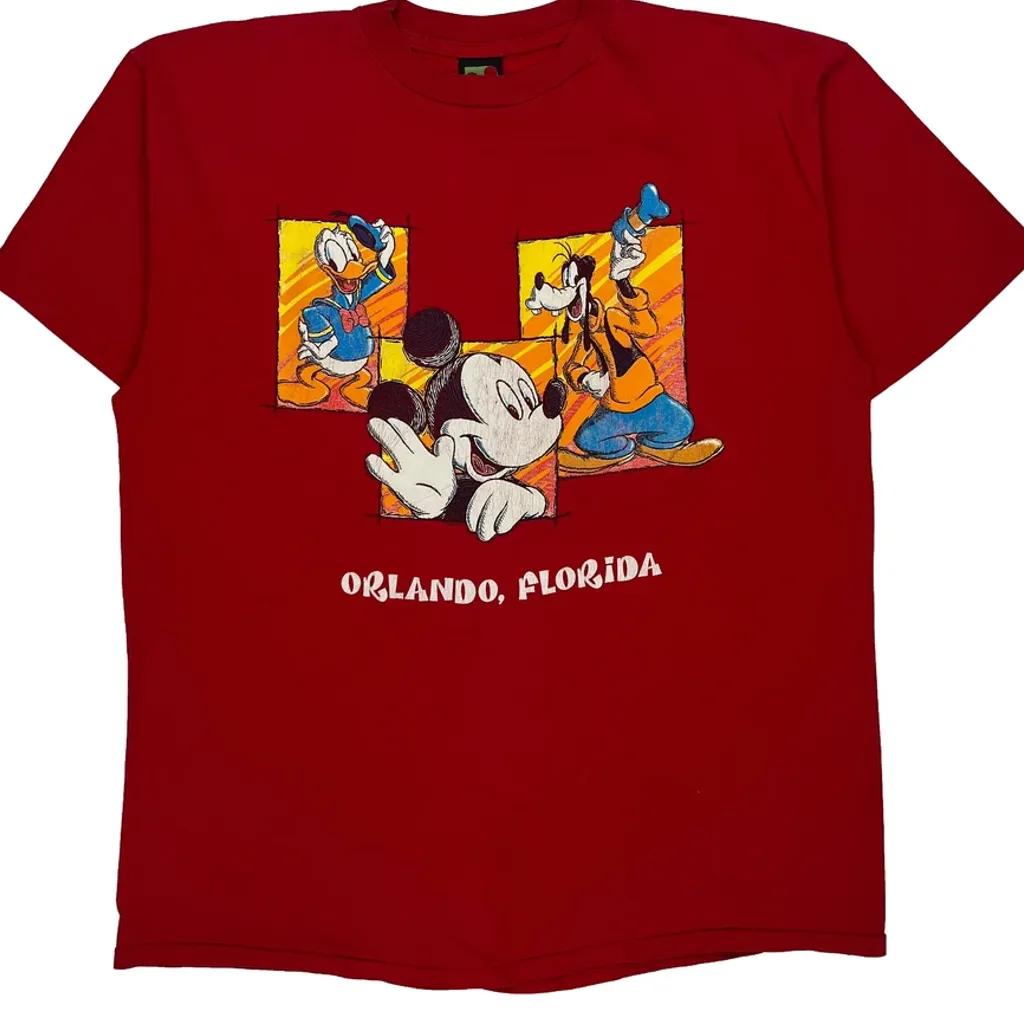 Orlando, Florida Mickey Unlimited Cartoon T-Shirt - XL Red Cotton - Image 5