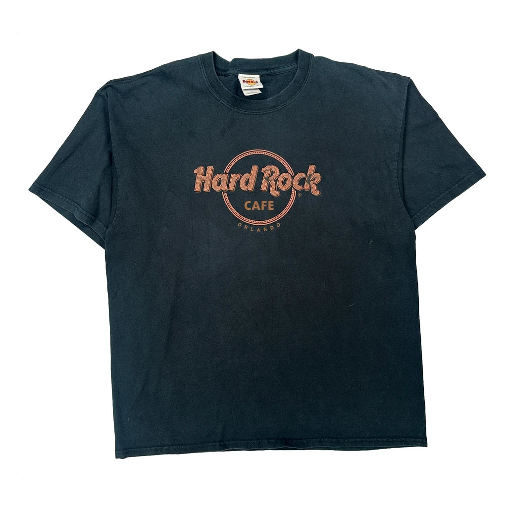 Orlando Hard Rock Cafe Graphic T-Shirt - XL Black Cotton
