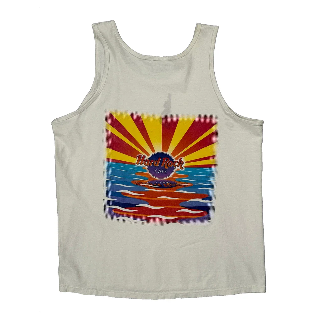 Orlando Hard Rock Cafe Graphic Tank Top - Medium White Cotton - Image 2