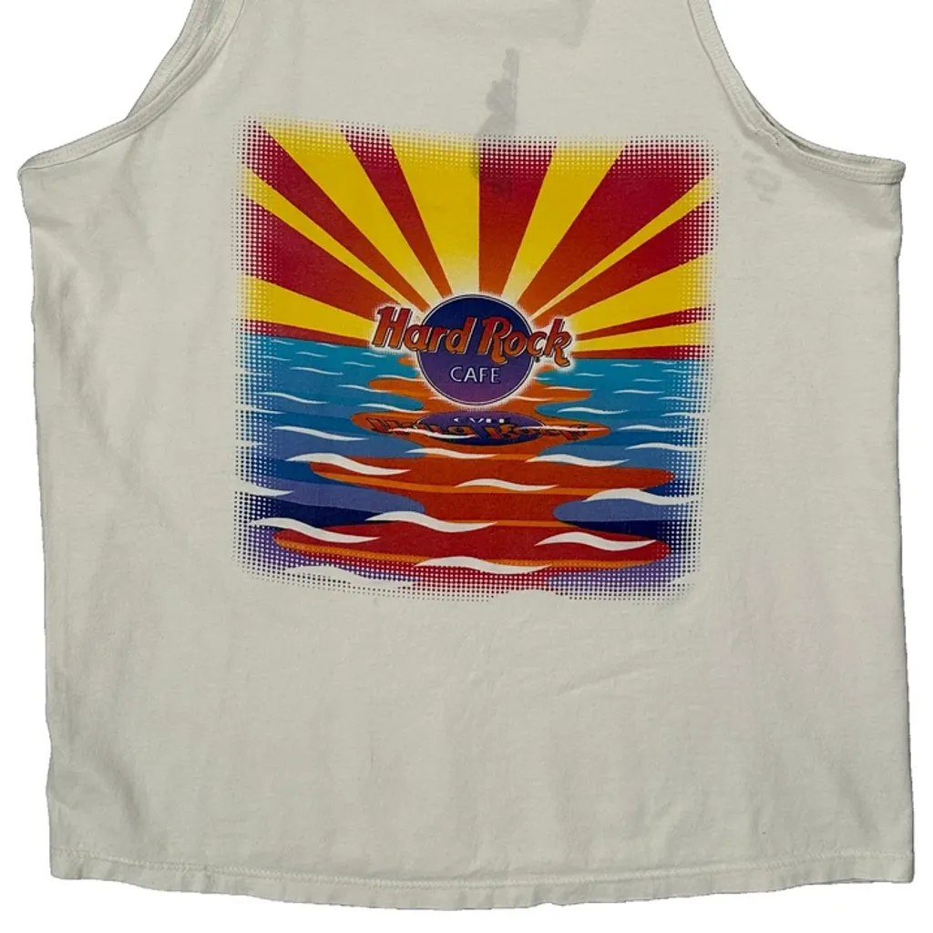 Orlando Hard Rock Cafe Graphic Tank Top - Medium White Cotton - Image 6