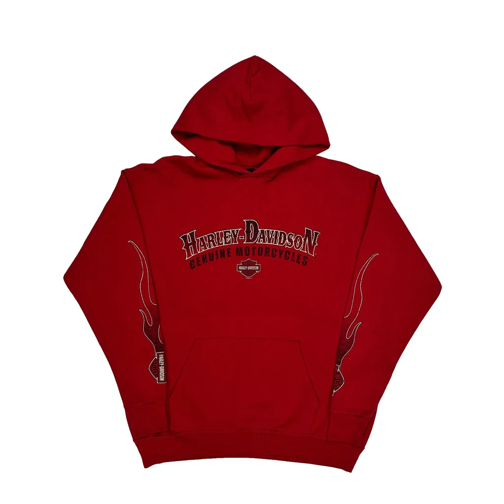 Orlando Harley Davidson Graphic Hoodie - Large Red Cotton