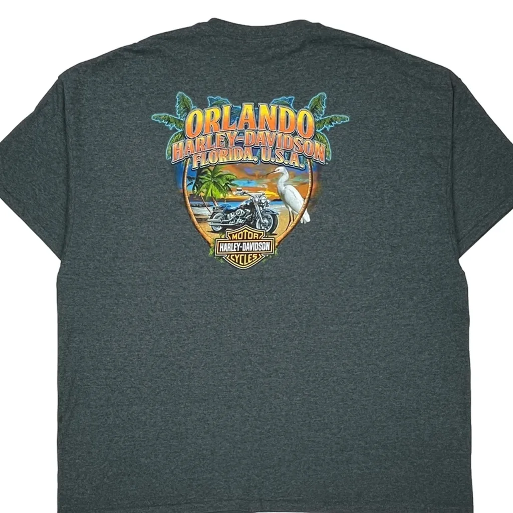 Orlando Harley Davidson T-Shirt - XL Grey Cotton - Image 8