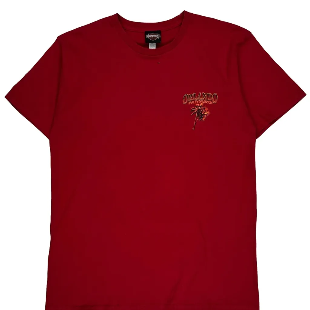Orlando Harley Davidson Graphic T-Shirt - Large Red Cotton - Image 4