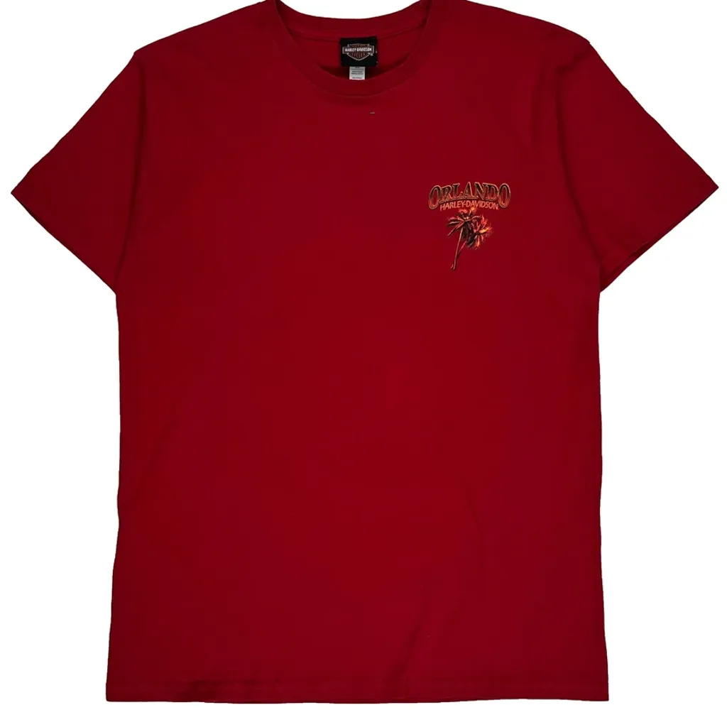 Orlando Harley Davidson Graphic T-Shirt - Large Red Cotton - Image 5