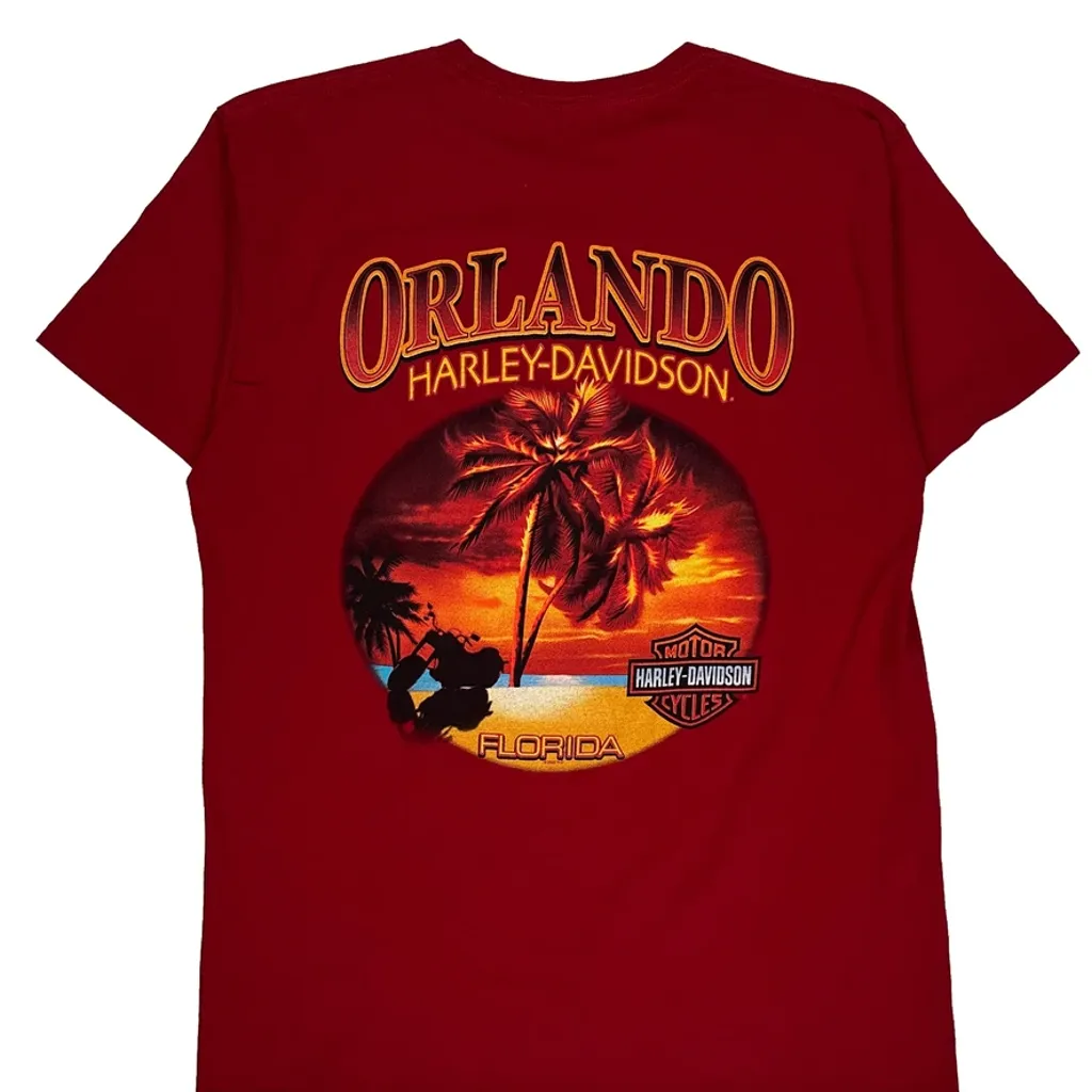 Orlando Harley Davidson Graphic T-Shirt - Large Red Cotton - Image 6