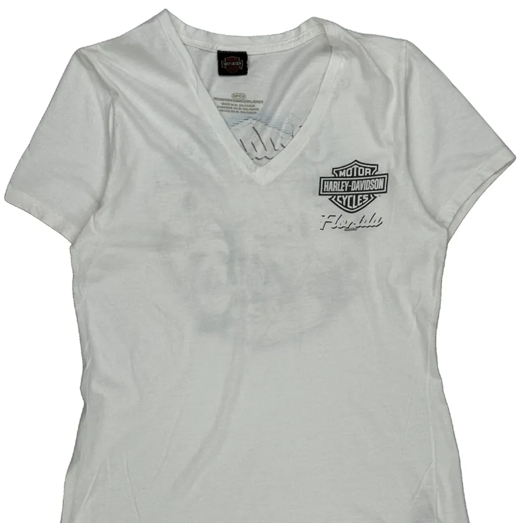 Orlando Harley Davidson Graphic T-Shirt - Small White Cotton - Image 4
