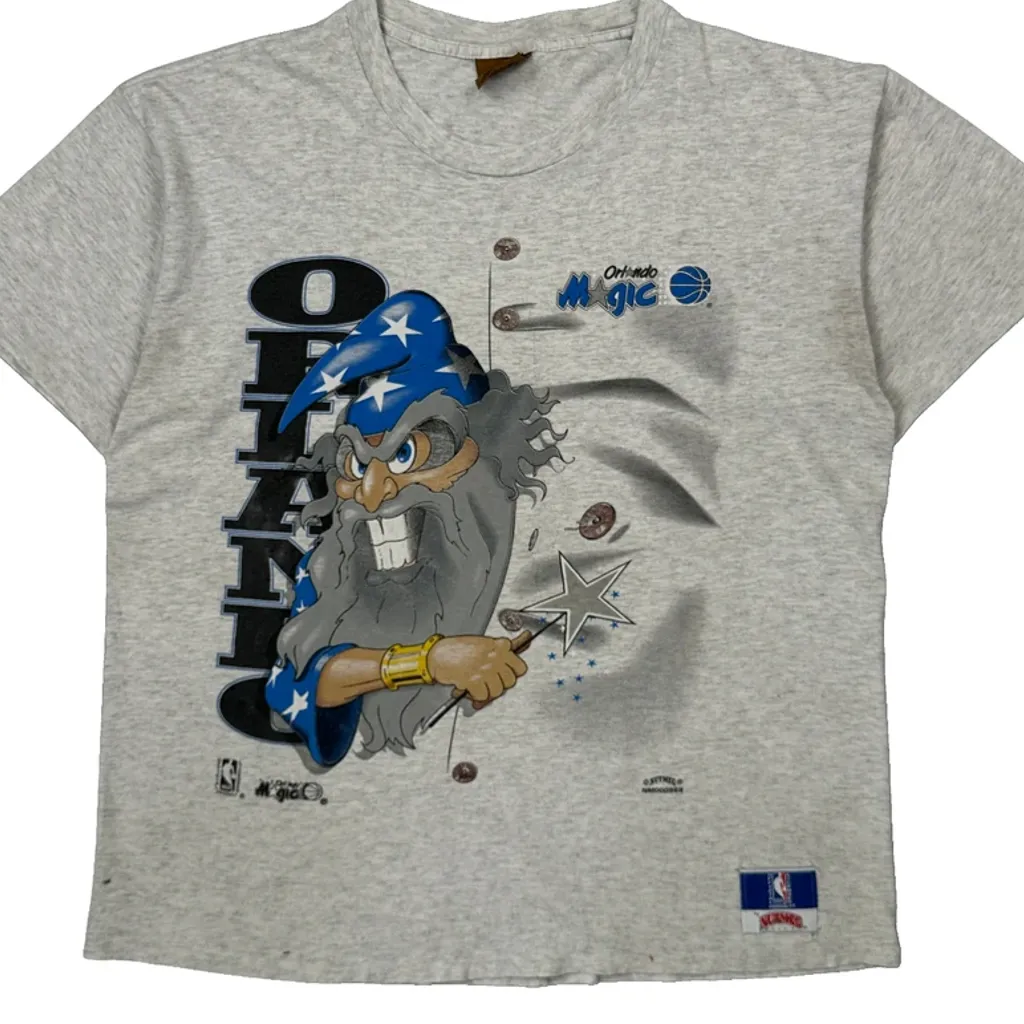 Orlando Magic Nutmeg Graphic T-Shirt - Large Grey Cotton - Image 5